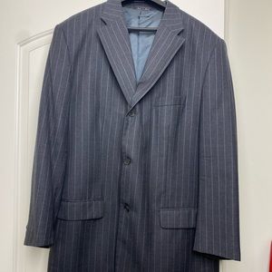 Grey Pin Strip 3 Button Blazer 🤍
